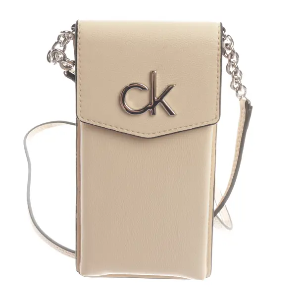 Phone Bag, in Beige, Leather, Calvin Klein