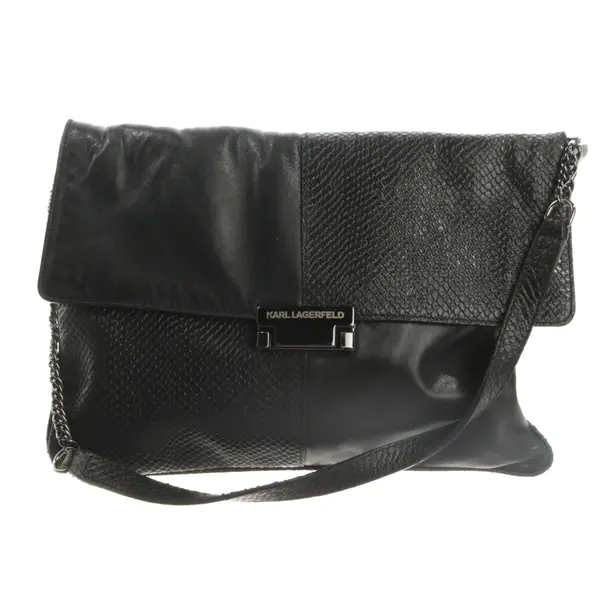 Shoulder Bag, in Black, Leather, Karl Lagerfeld