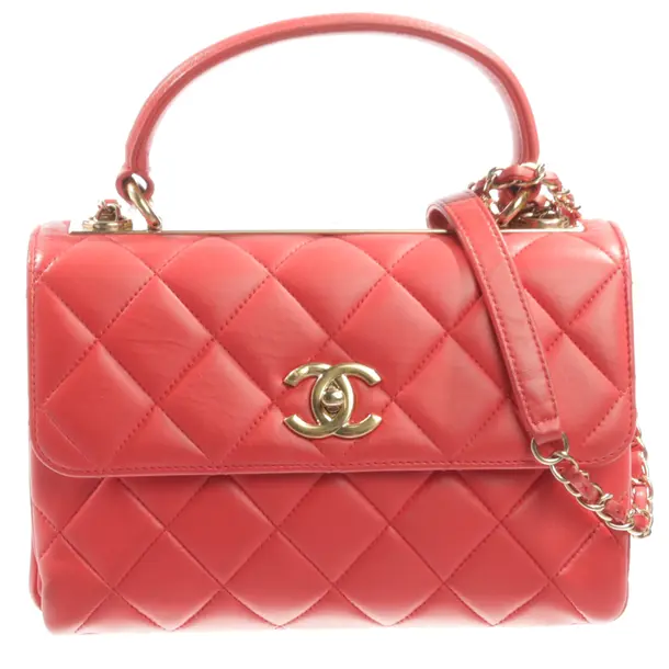 Shoulder Bag, in Light Red, Leather, Chanel