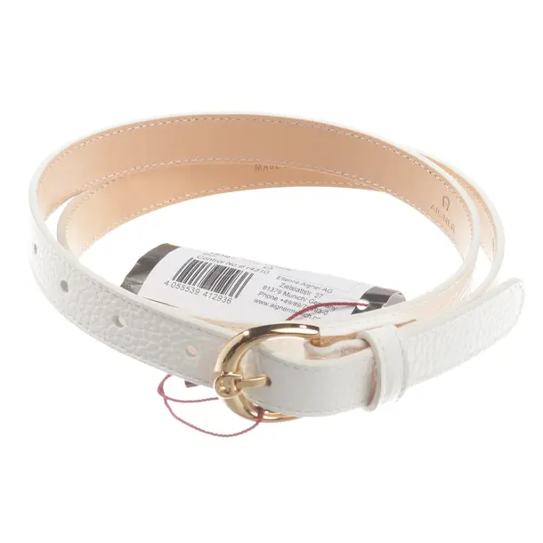 Belt, in White, Leather, Aigner