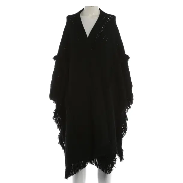 Poncho, in Black, Wool, Saint Laurent