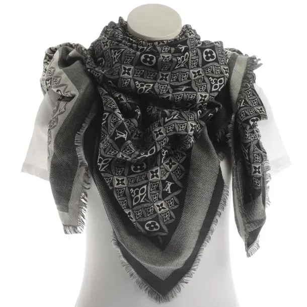 Scarf, in Black, Silk, Louis Vuitton