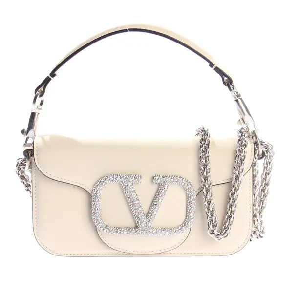 Schultertasche, in Cream, Leder, Valentino