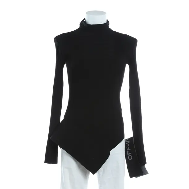 Maglione, in Nero, Viscosa, Bianco sporco