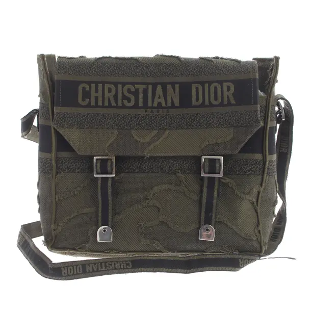 Schultertasche in Grün, Baumwolle, Dior