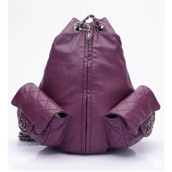 Rucksack in Lila, Leder, Chanel