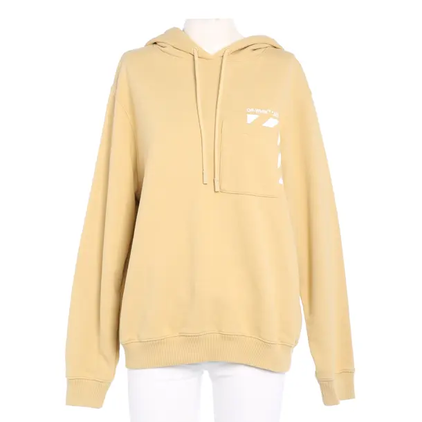 Kapuzenpulli in Braun, Baumwolle, Off-White