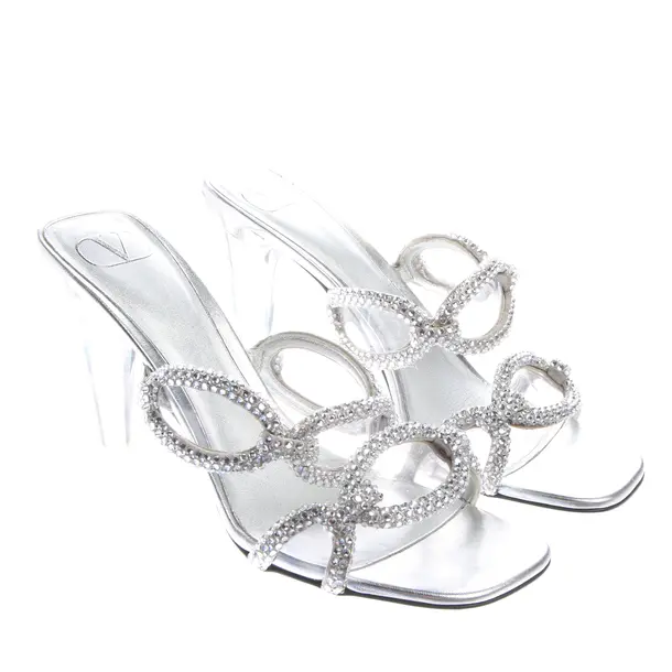 Heeled Sandals in Metallic, , Valentino