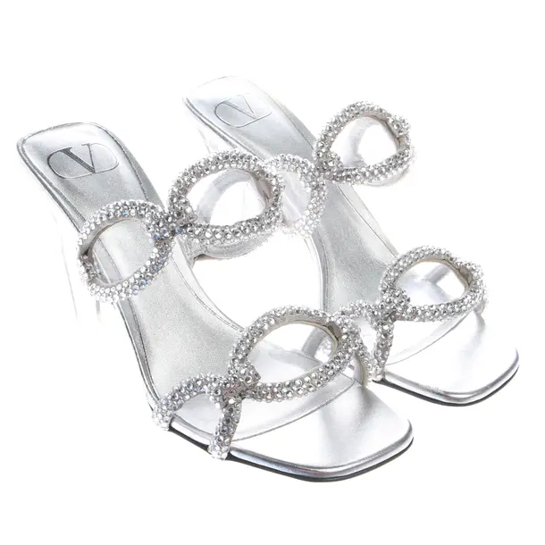 Heeled Sandals in Metallic, , Valentino