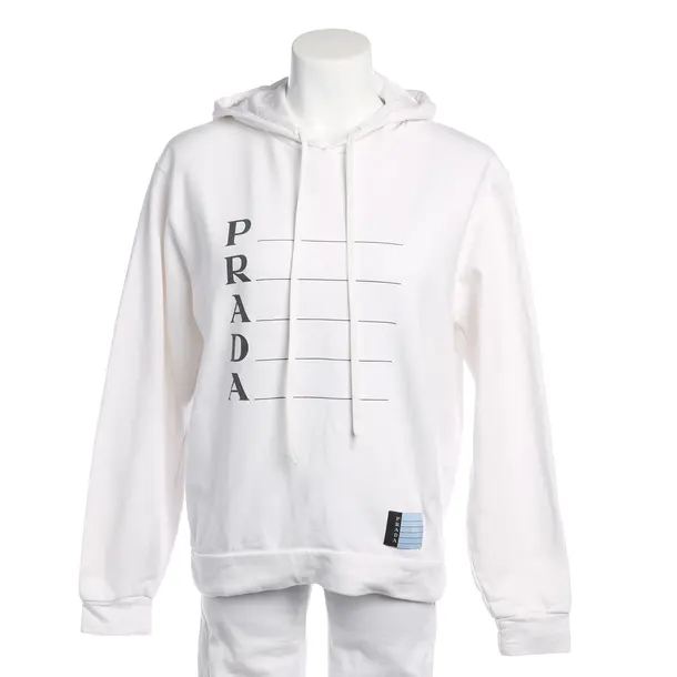 Hoodie in Weiß, Baumwolle, Prada