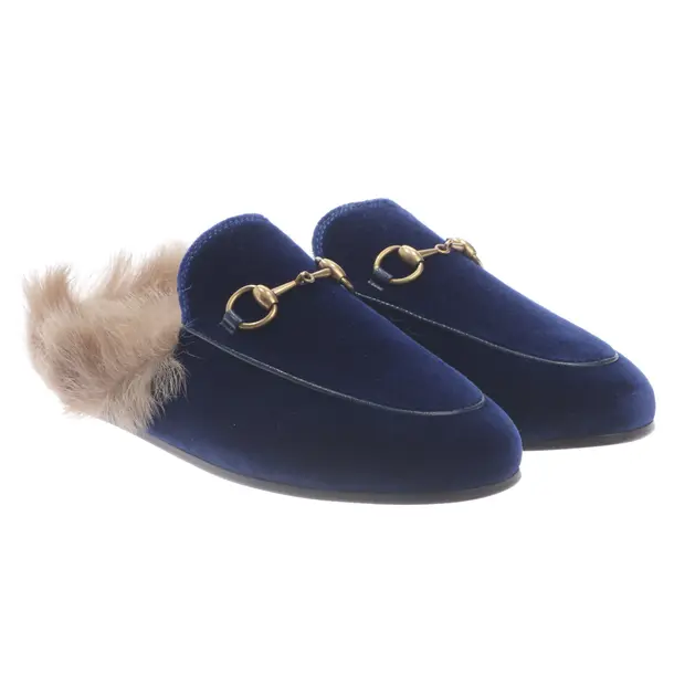 Mules in Blau, , Gucci