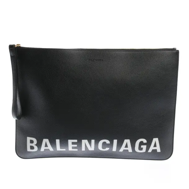 Clutch in Schwarz, Leder, Balenciaga