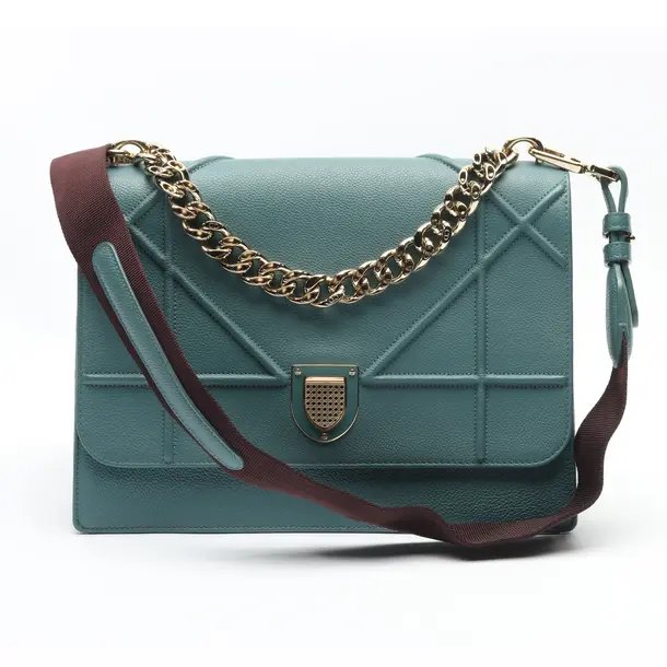 Schultertasche in Blau, Leder, Dior