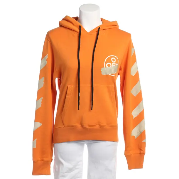 Hoodie in Orange, Baumwolle, Off-White