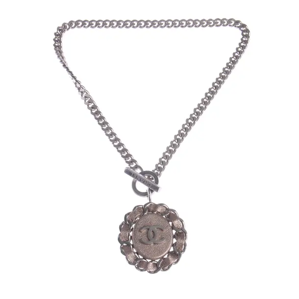 Halskette in Metallic, Metall (metallisch, metallisiert), Chanel