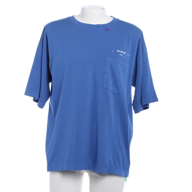 Maglietta, in Azzurro, Cotone, Bianco sporco