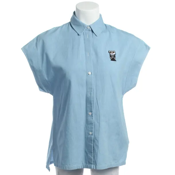 Bluse in Blau, Baumwolle, Karl Lagerfeld