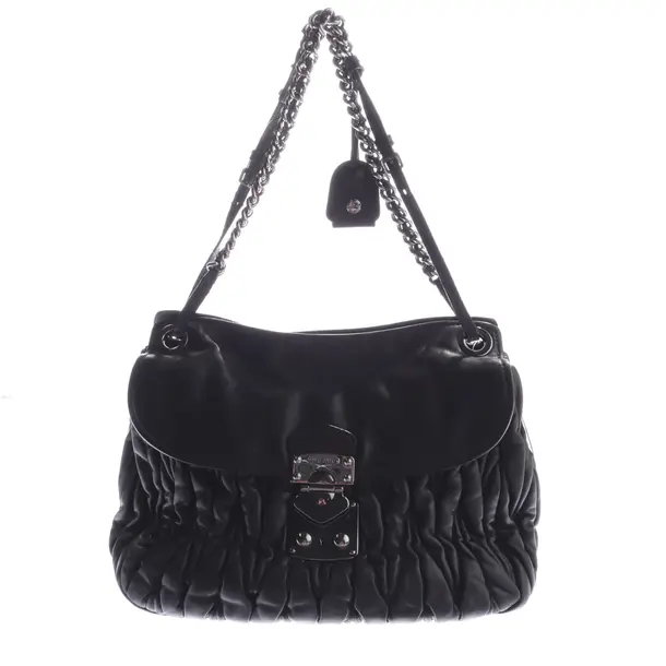 Schultertasche in Schwarz, Leder, Miu Miu