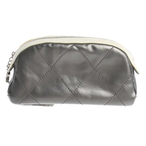 Kosmetiktasche in Grau, Leder, Chanel