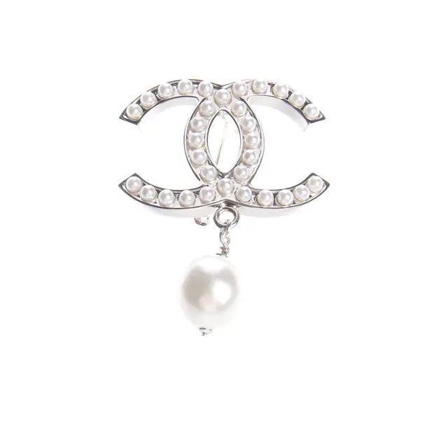 Brooch in Metallic, 925 Sterling Silver, Chanel