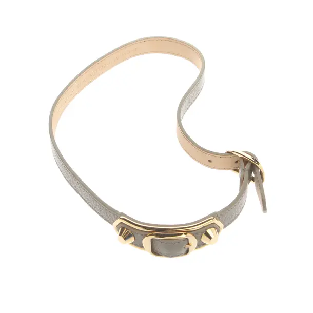Bracelet, in Gray, Leather, Balenciaga