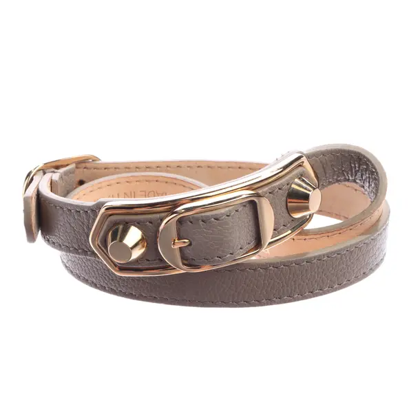 Bracelet in Gray, Leather, Balenciaga