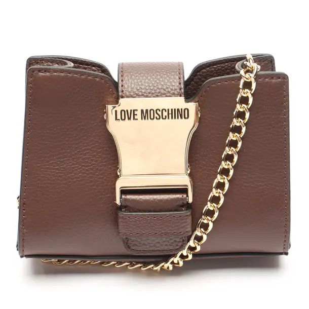 Schultertasche in Braun, Leder, Love Moschino