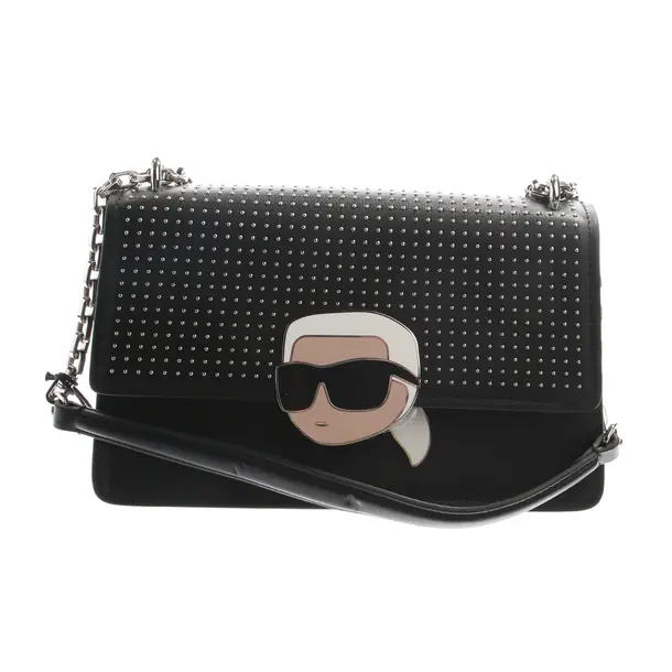 Shoulder Bag in Black, Leather, Karl Lagerfeld