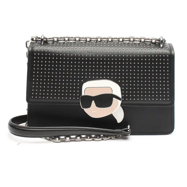Schultertasche in Schwarz, Leder, Karl Lagerfeld