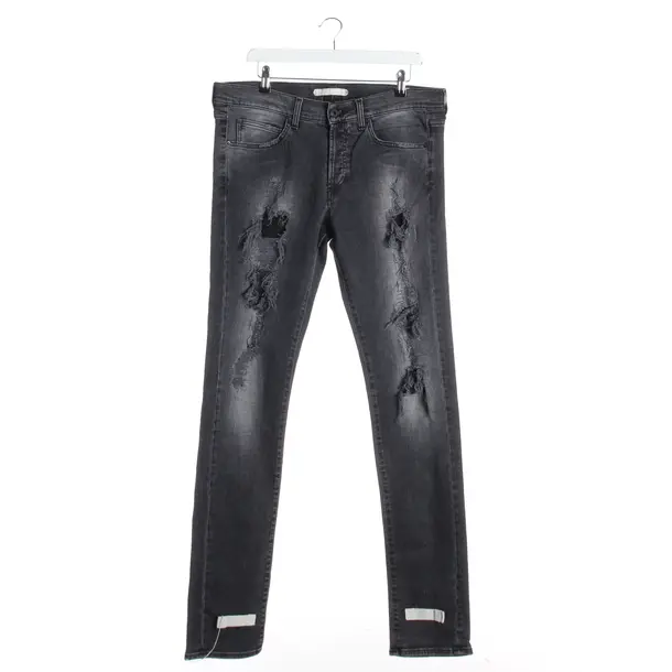 Jeans Straight Fit in Grau, Baumwolle, Off-White