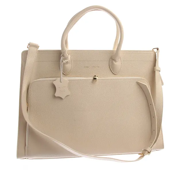 Handbag in White, Leather, Designerartikel