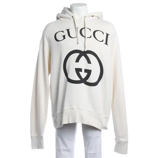 Hoodie in Weiß, Baumwolle, Gucci