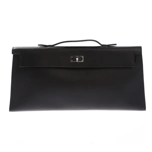 Clutch in Schwarz, Leder, Hermès