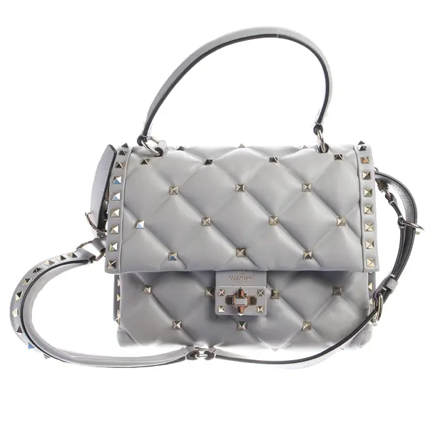 Handbag in Gray, Leather, Valentino