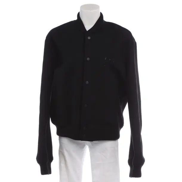 Mid-Season Jacket in Black, Wool, Off-White