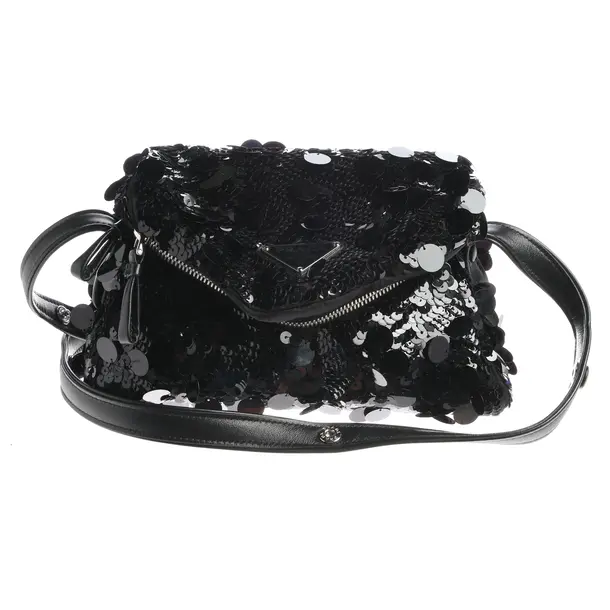 Shoulder Bag in Black, Polyvinyl, Prada