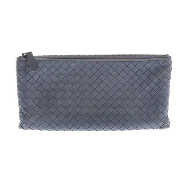 Pochette in Blau, Leder, Bottega Veneta