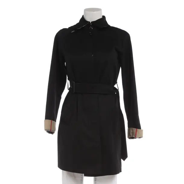 Mid-Season Coat in Black, Cotton, Burberry