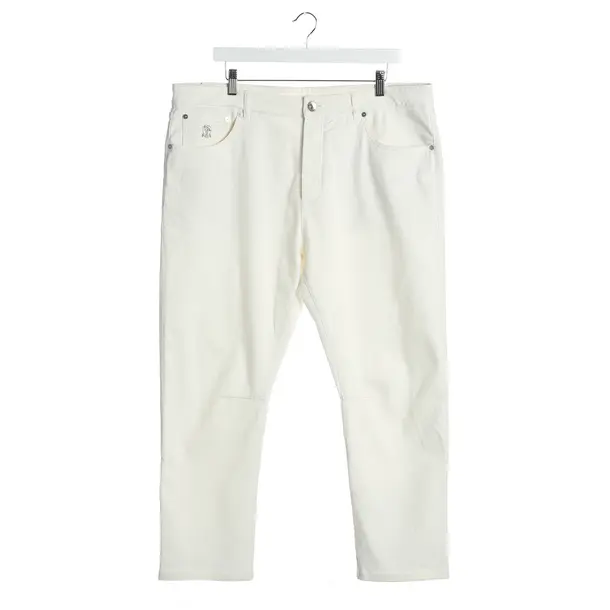 Jeans Straight Fit in Weiß, Baumwolle, Brunello Cucinelli