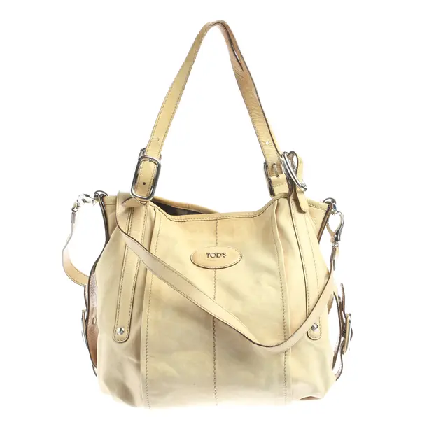 Schultertasche in Weiß, Leder, Tod´s