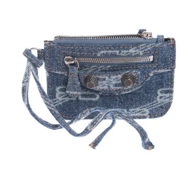 Card Holder in Blue, Cotton, Balenciaga