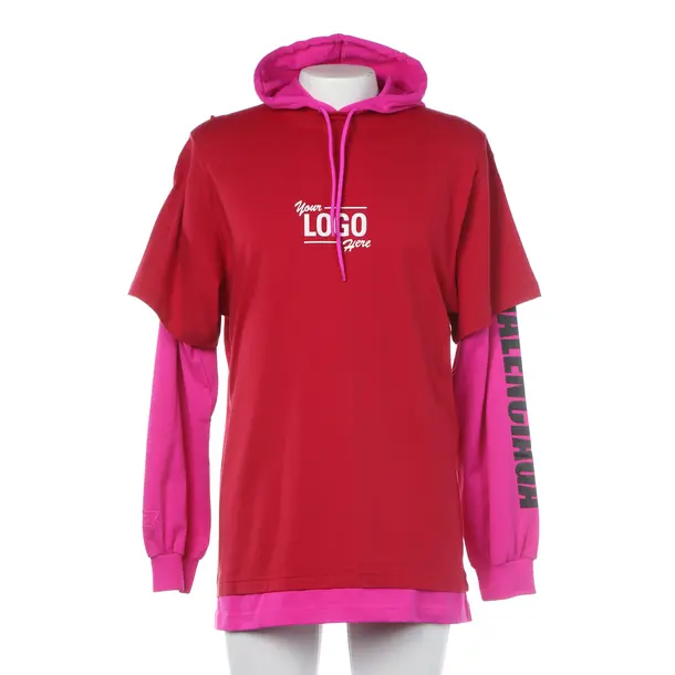 Hoodie in Rot, Baumwolle, Balenciaga