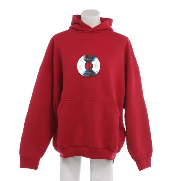 Hoodie in Rot, Baumwolle, Balenciaga