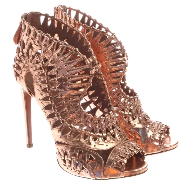 Heeled Sandals in Metallic, , Alaia