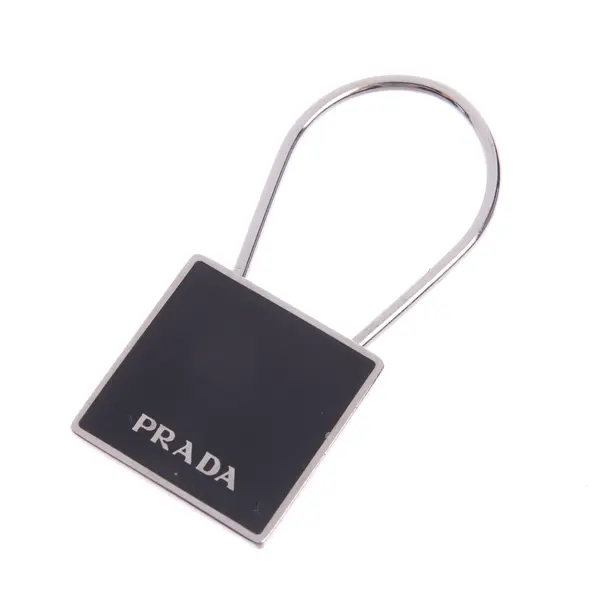 Keyring in Black, Metal (metallic, metallised), Prada