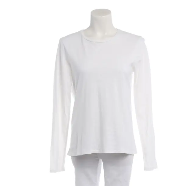 Long Sleeve Shirt in White, Cotton, Closed