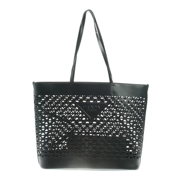 Shopper Bag in Black, Leather, Prada