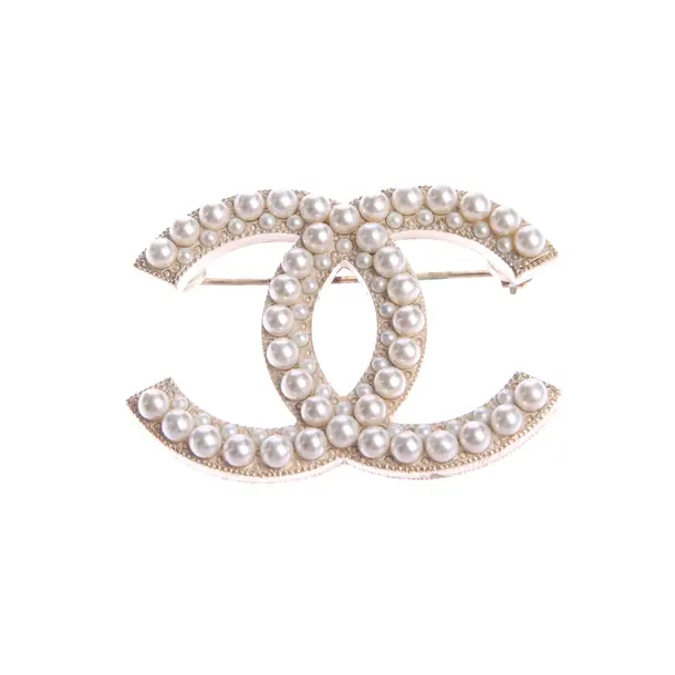 Brosche in Metallic, Metall (metallisch, metallisiert), Chanel