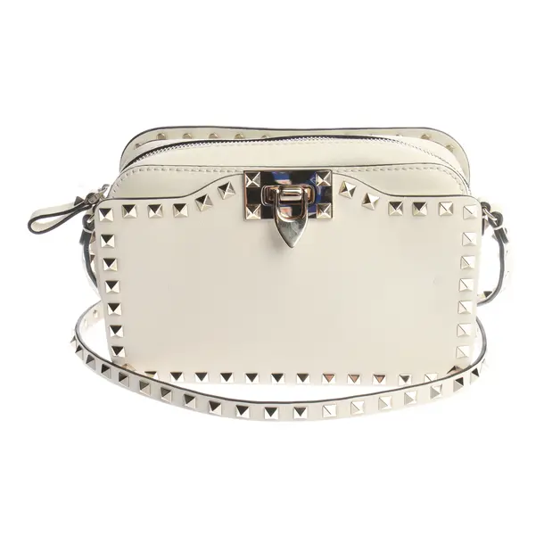 Shoulder Bag in White, Leather, Valentino