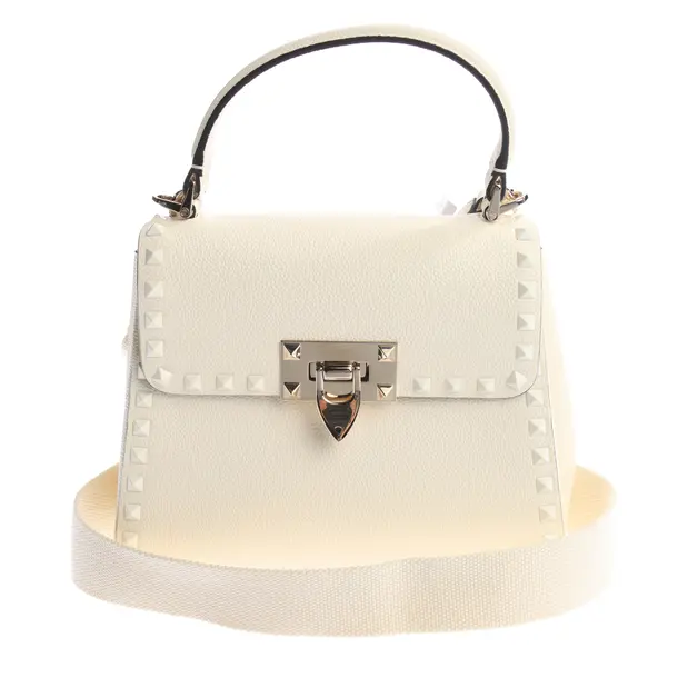 Handbag in White, Leather, Valentino